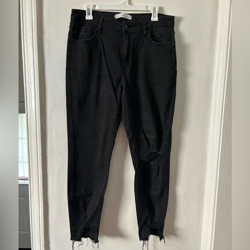 Black Kancan Distressed Skinny Jeans - Size 13/30